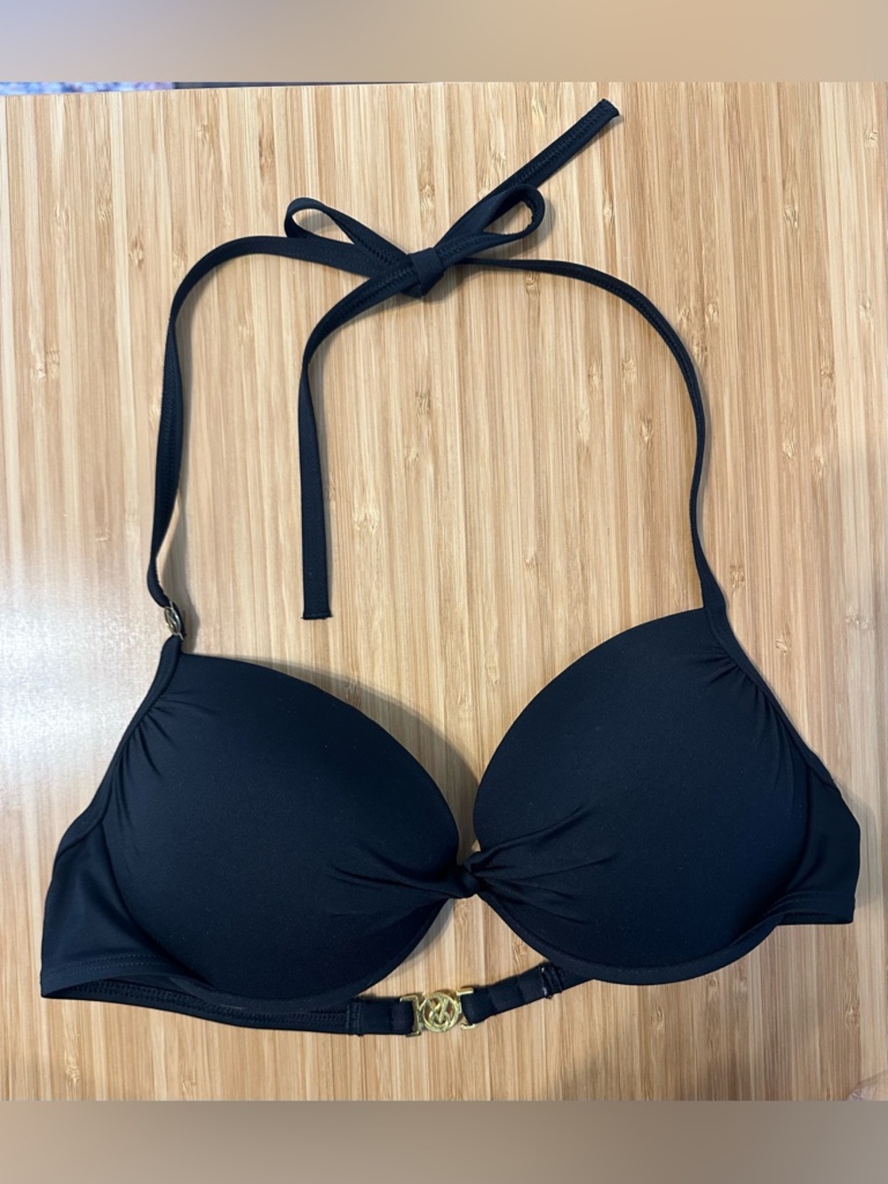 Victoria's Secret Black Halter Push-Up Bikini Top - 34C